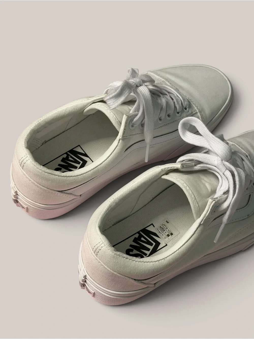 Vans Old Skool white platform sneakers